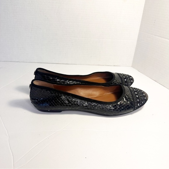 Donald J Pliner Reptile Print Studded Toe Leather Ballet Flats 8.5 - Picture 6 of 10